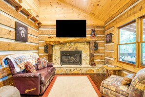 Fernseher, Kamin, DVD-Player