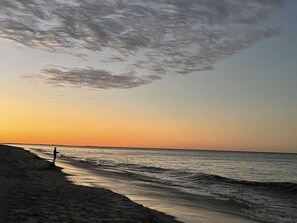 Beach nearby, sun loungers