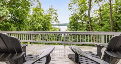 Gorgeous lakeview retreat with wraparound porch, wood stove, & WiFi - dogs OK