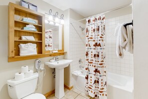 Hair dryer, towels