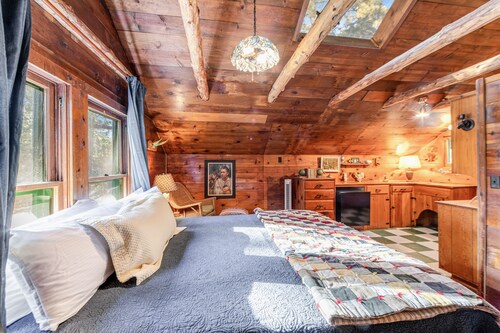 Serene & cozy vintage 1950s cabin with fireplace & washer/dryer