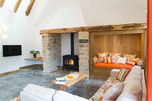 TV, DVD player, books