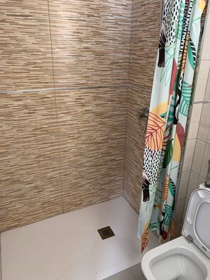Dusche, Haartrockner, Handtücher