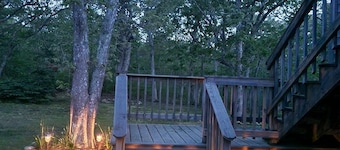 Chappaquiddick retreat-outdoor shower, hot-tub, decks, central AC-close to beach