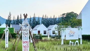 Outdoor banquet area