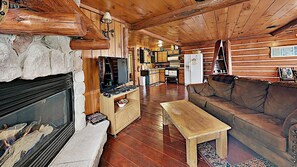 Cabin, Multiple Beds, Kitchen | Living area | 40-inch TV with cable channels - Grand Pines Cabin Number 2 (Hayward)