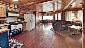 Cabin, Multiple Beds, Kitchen | Living area | 40-inch TV with cable channels - Grand Pines Cabin Number 2 (Hayward)