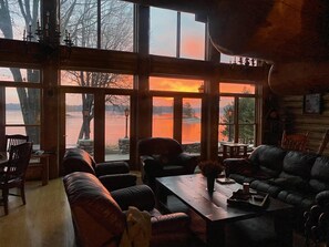 Cabin, Multiple Beds, Kitchen | Living room | 40-inch TV with cable channels - Chippewa View Lodge (Hayward)