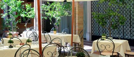 Outdoor banquet area