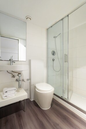 Shower, hair dryer, towels - 3bedroom Duplex with balcony in plaza Cataluña (Barcelona)