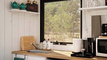 Fridge, microwave, stovetop, toaster