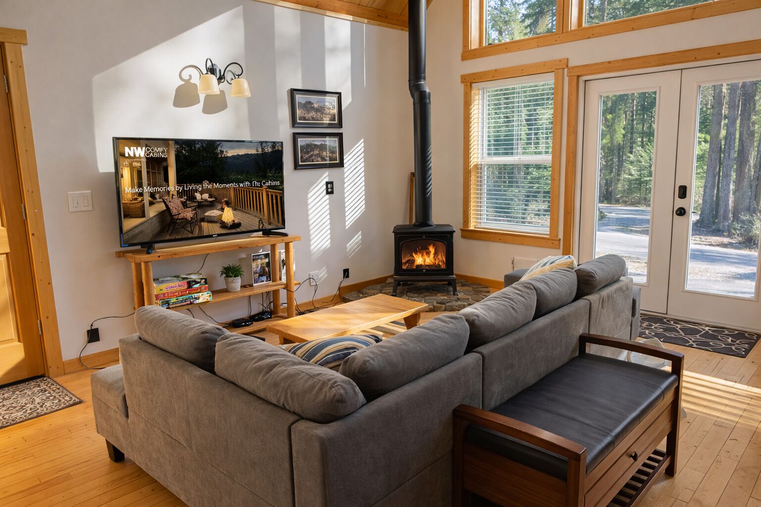 TV, fireplace, DVD player