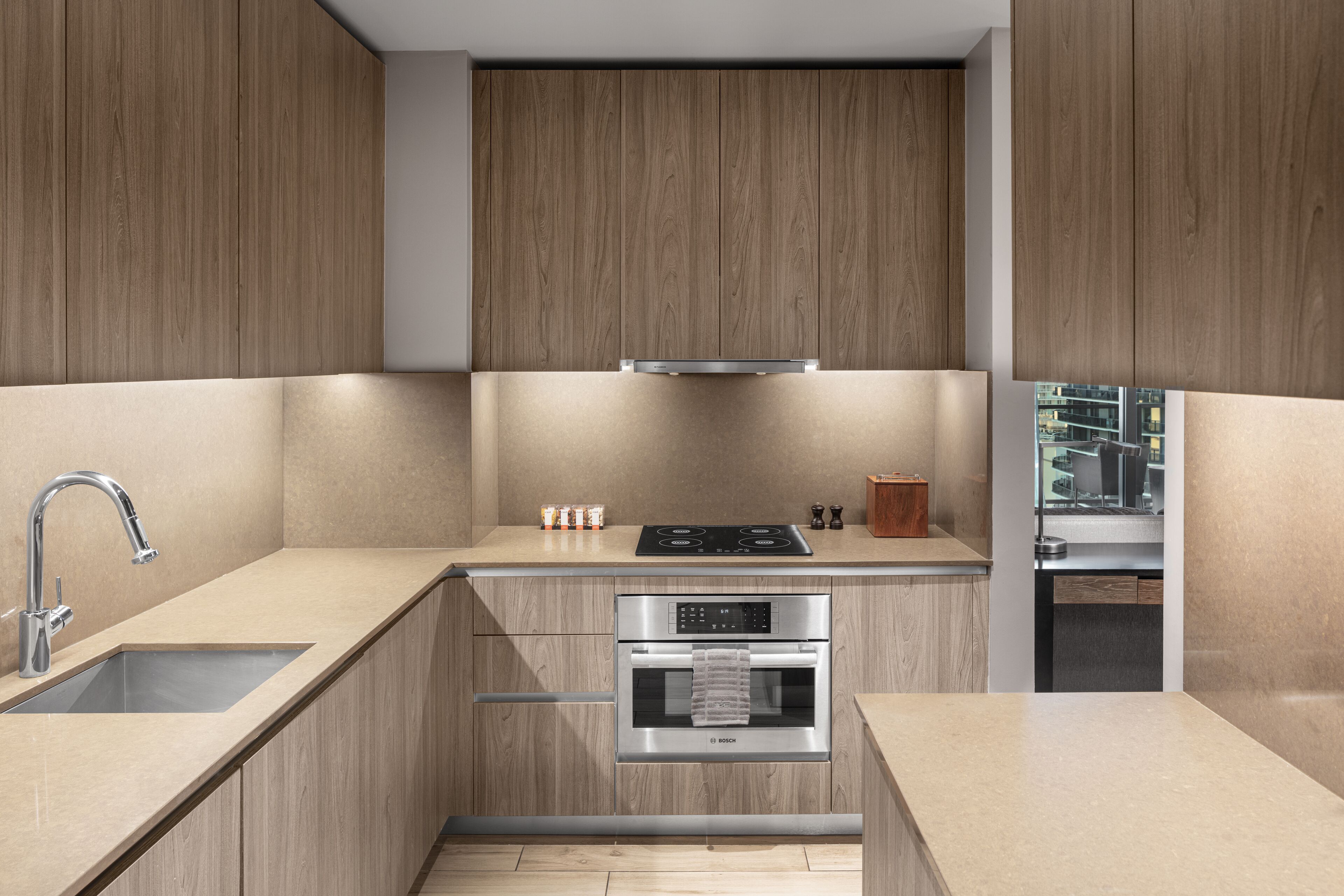 Two Bedroom Corner Residence Suite | Private kitchen | Coffee/tea maker, full-size fridge, microwave, oven