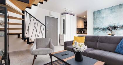 Two-level Apartment | 280 m to the Beach, Balcony and Parking