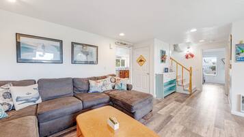 TV, DVD player, books, video library