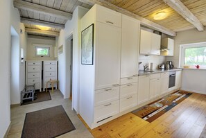 Kühlschrank, Mikrowelle, Ofen, Herdplatte