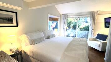 King bed with attached half bath