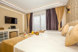 Standard Triple Room | Premium bedding, free minibar, in-room safe, desk - The Lea Hotel (Didim)