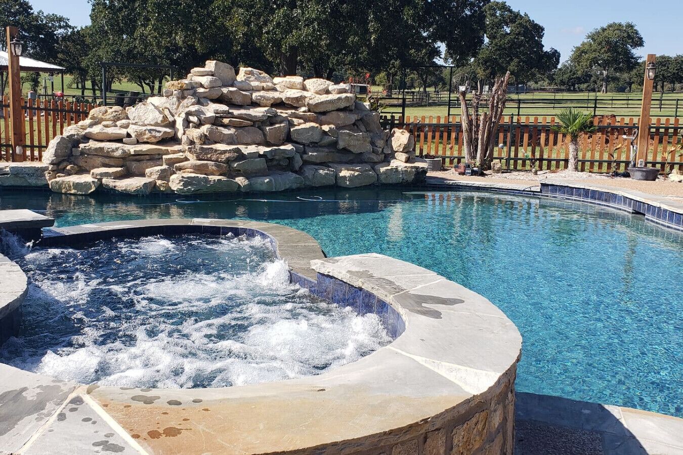 Large hot tub