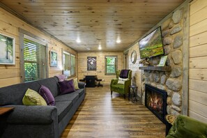 Smart TV, fireplace, video games