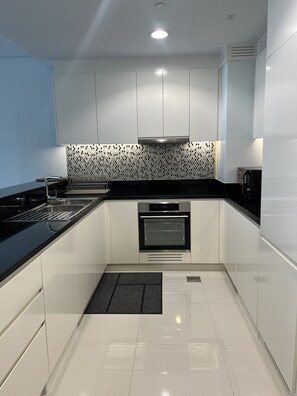 Fridge, microwave, oven, stovetop - Entire Apartment! Newly Built, Lovely 2 Bd Aprt/ Burj Khalifa View (Dubai)
