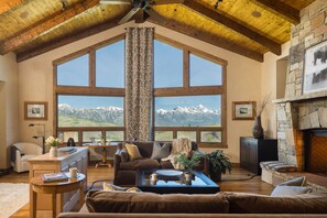 TV, fireplace - Outpost: Teton Retreat - Expansive Teton Views (Jackson)