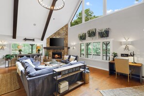 TV connectée, cheminée, jeux vidéo, chaîne hi-fi