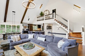 Smart TV, fireplace, video games, stereo