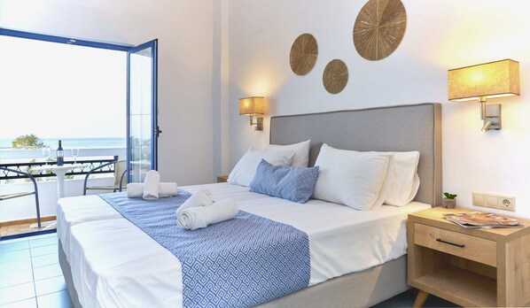Standard Studio Suite, 1 Queen Bed, Sea View | Select Comfort beds, free WiFi, bed sheets - Veneto Sea View Apartments (Hersonissos)