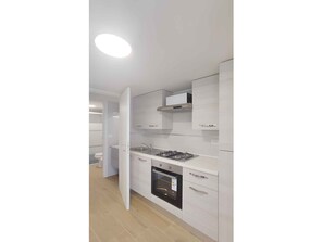 Fridge, microwave, stovetop