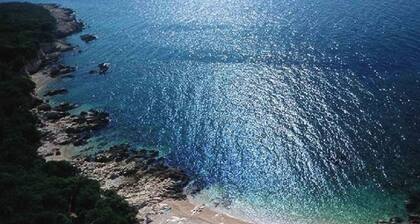 Ferienhaus mit Klima und Blick auf dem Meer