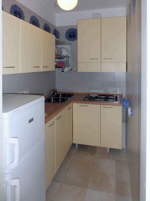 Fridge, microwave, stovetop