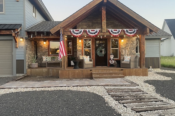 Front of the house with the deck.