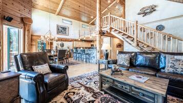 TV connectée, cheminée, table de tennis de table