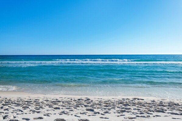 Enjoy a serene beach experience with access to the ocean.