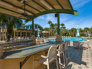 Outdoor pool, a heated pool - The Pink Pearl: Luxury, Gated, 200 Yards to Sand, 7+ Bedroom, Golf Cart & Bikes (Destin)