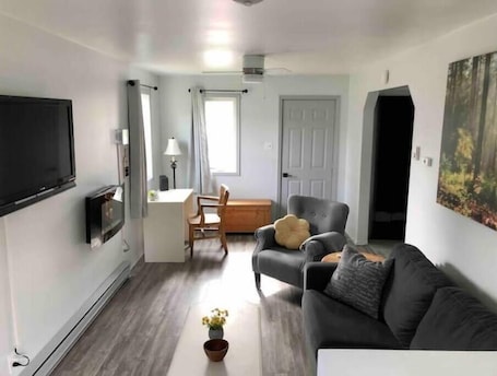 Smart TV, fireplace. Cozy walk in ready tiny home in the heart of town, walking distance to hospital