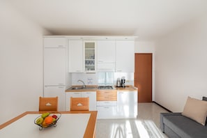 Fridge, microwave, dishwasher, electric kettle