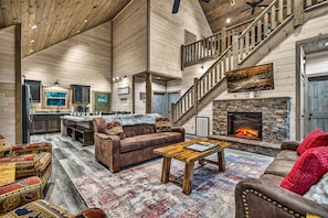 Smart TV, fireplace, video games, foosball
