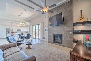 TV, fireplace, table football, books - Upper Valley El Paso Home w/ Hiking Access On-Site (El Paso)
