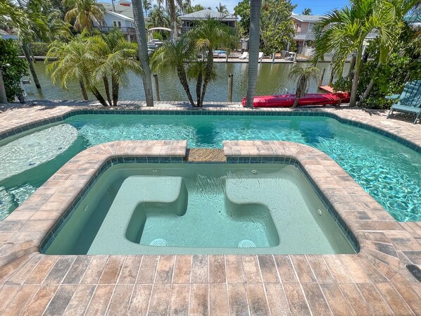 A heated pool - New to Market! Private Paradise w/Pool & Spa, Near Desired Times Square Area, Restaurants, Beach! (Fort Myers Beach)