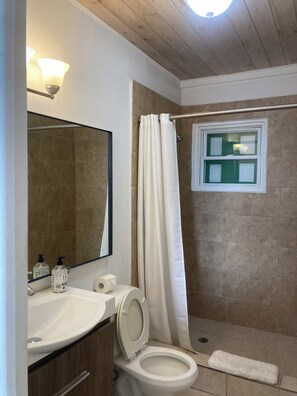 Comfort Studio, 1 Bedroom | Bathroom | Shower, towels, soap, shampoo - Boundless Bliss Hotel (St. Thomas)