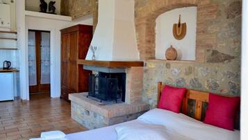 TV, caminetto, tavolo da ping pong