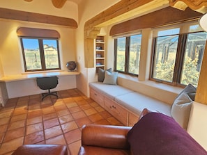 Smart TV, chimenea, reproductor de DVD y libros 