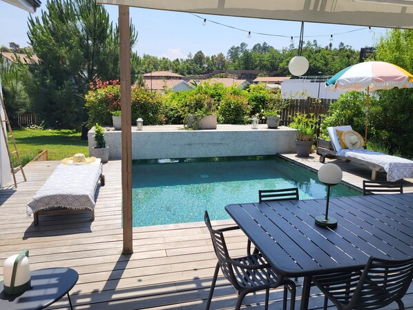 Piscine extérieure, piscine chauffée