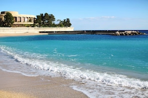 Playa en los alrededores y camastros