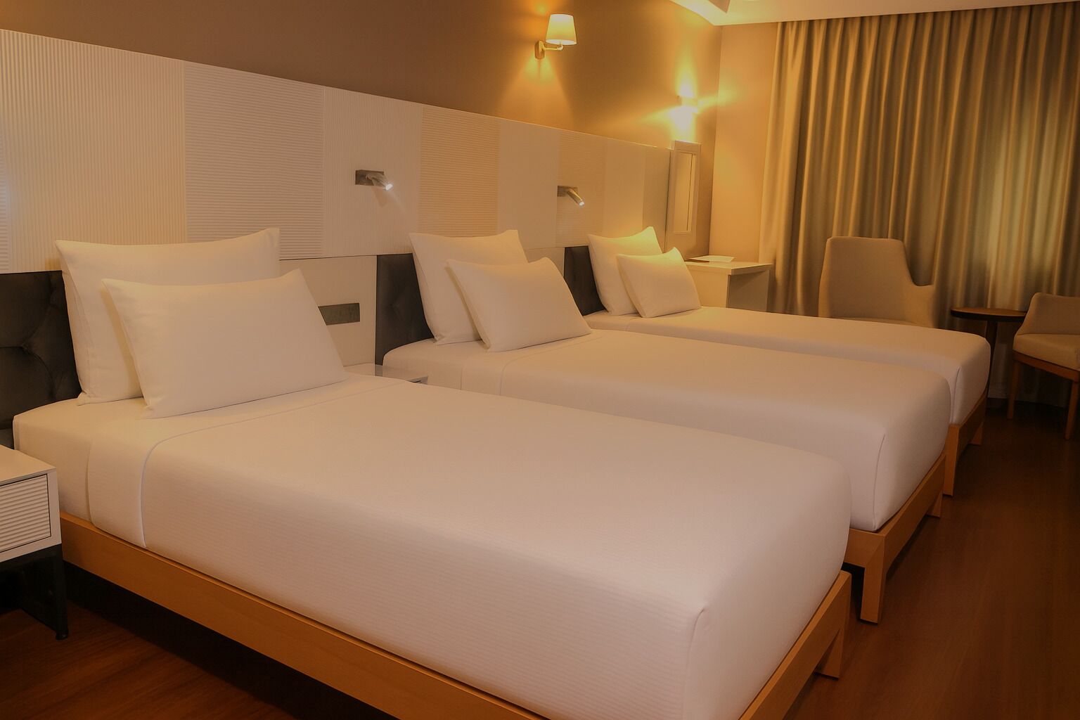Standard Room, 3 Twin Beds, Non Smoking, City View | Minibar, in-room safe, laptop workspace, soundproofing