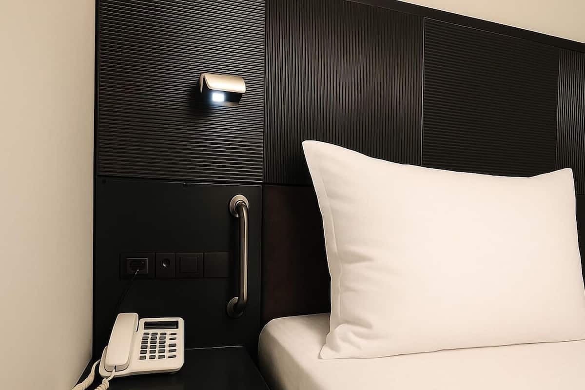 Kamar Standar, 1 Tempat Tidur Double, akses difabel, Bebas Asap Rokok (Walk-in Shower;View) | Minibar, brankas, ruang kerja ramah laptop, dan kedap suara