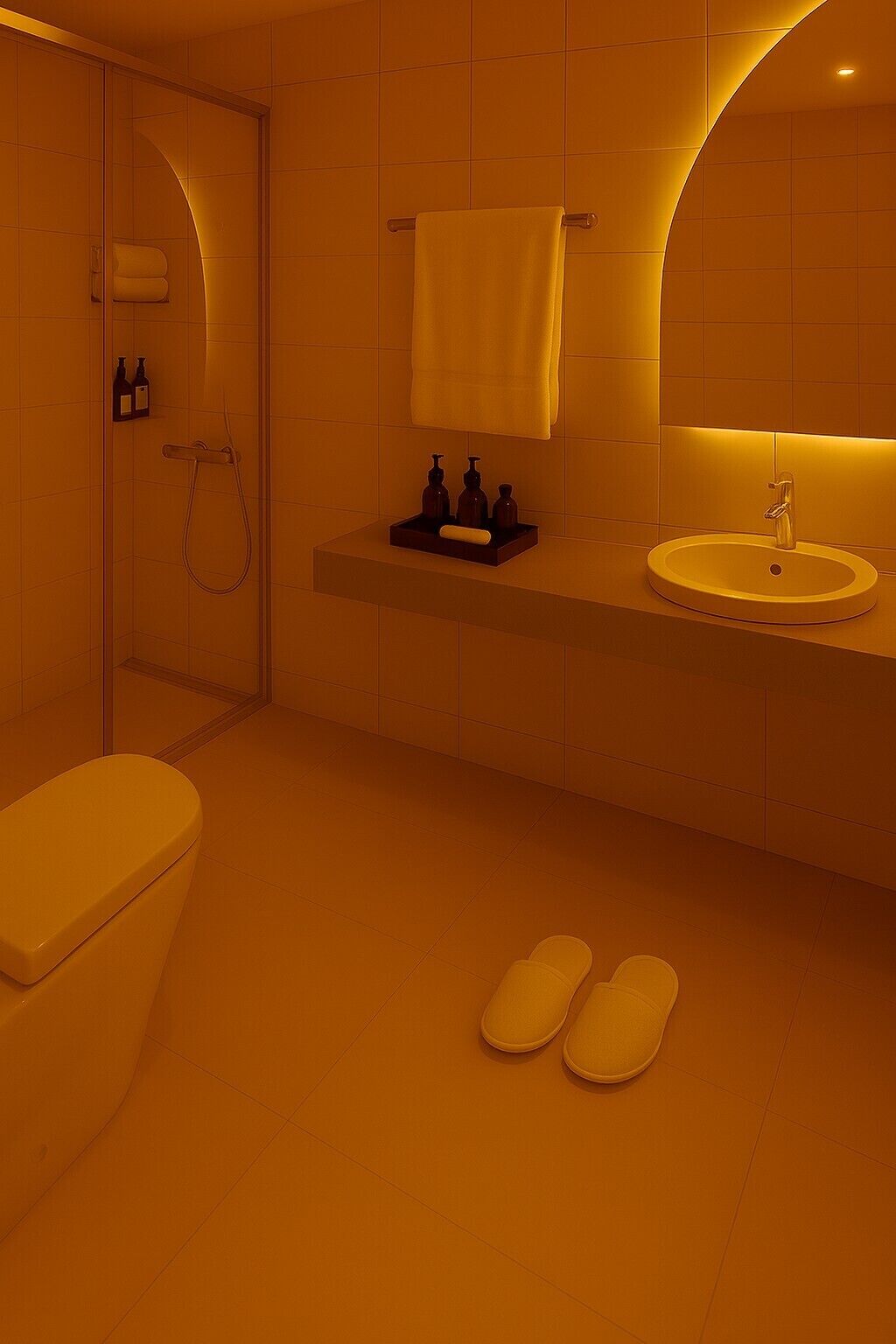 Ducha, cabezal de ducha tipo lluvia, artículos de tocador gratuitos