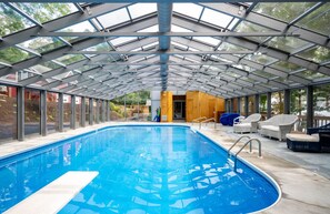 Indoor pool, a heated pool